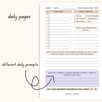 91 Day Goal Planner