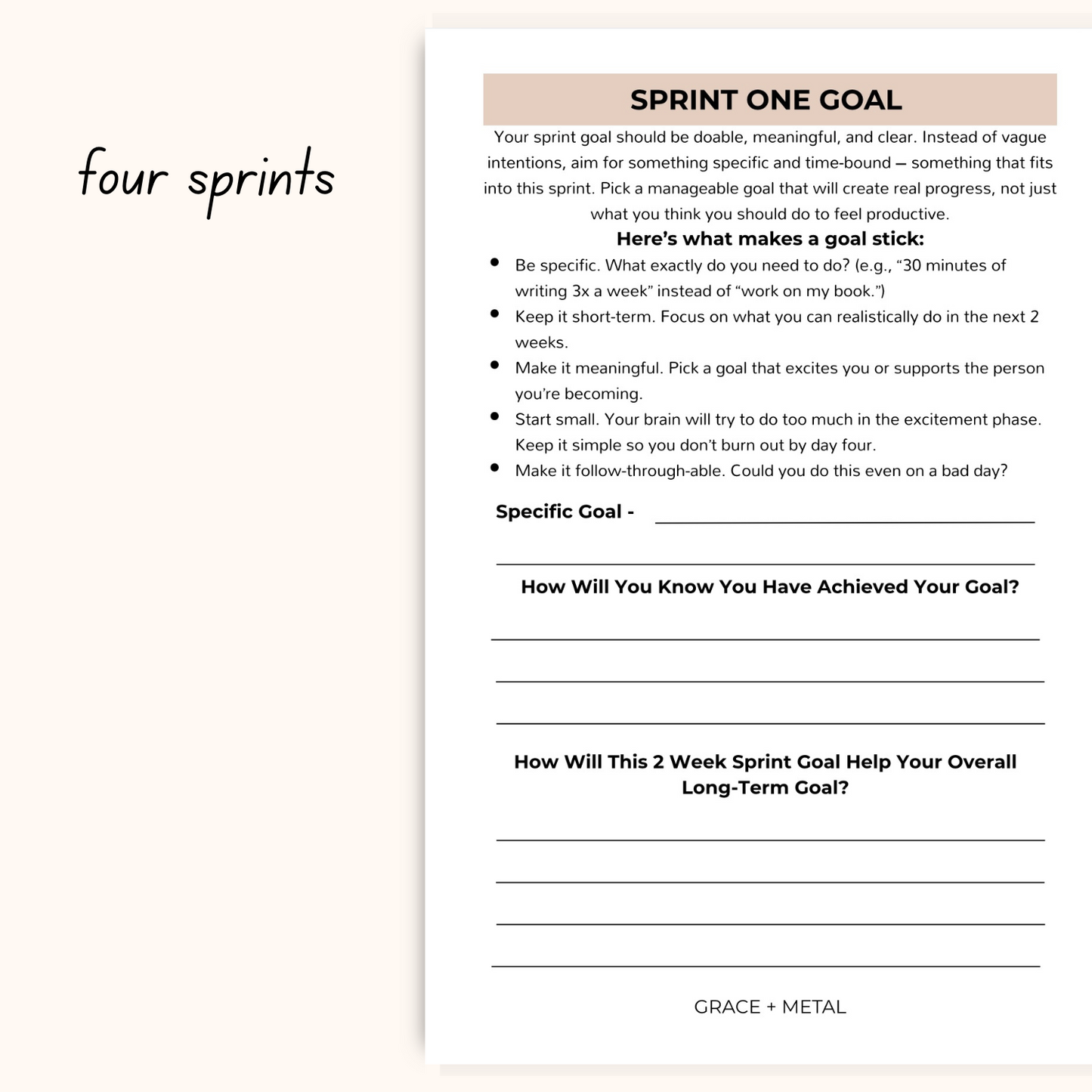 91 Day Goal Planner