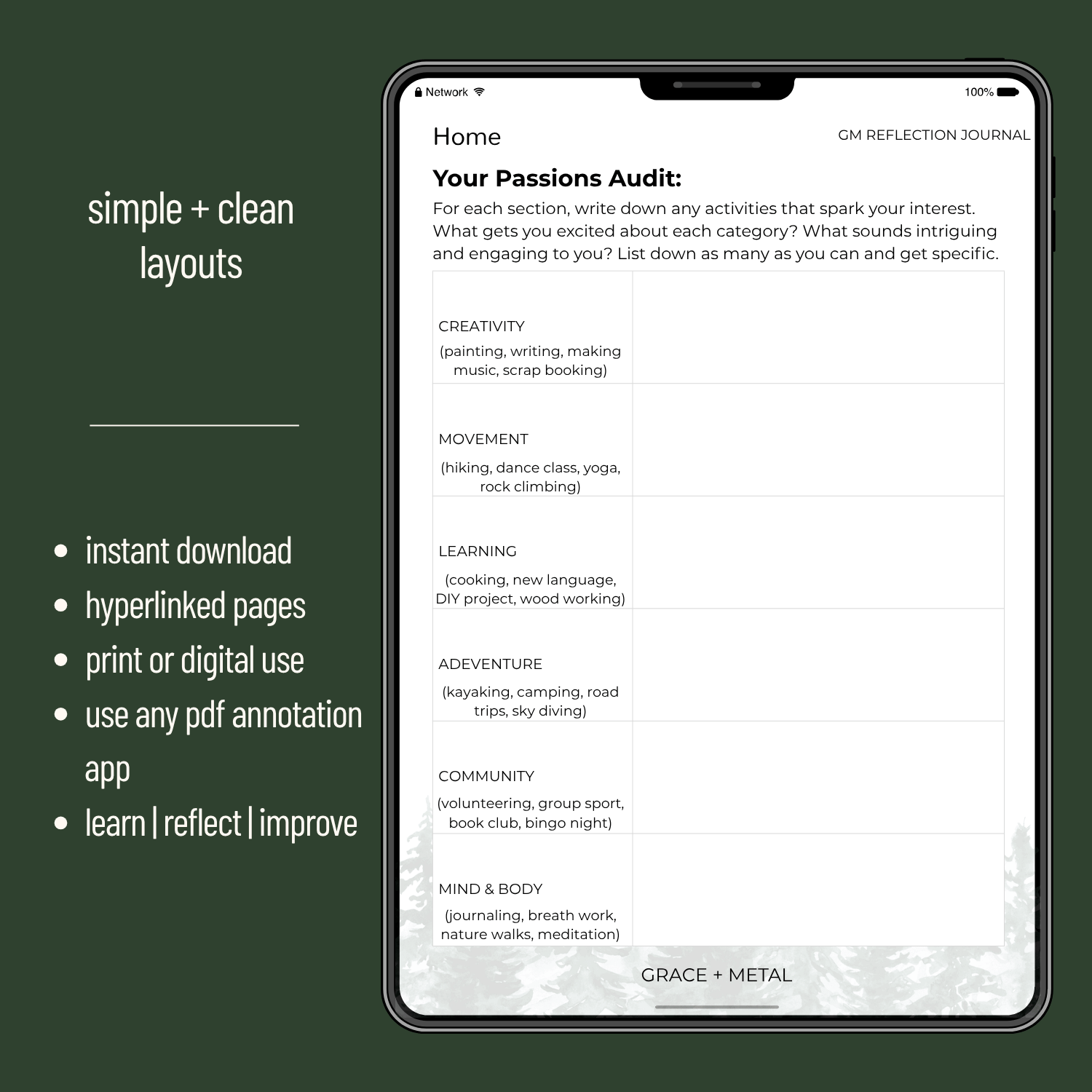 simple reflection journal 