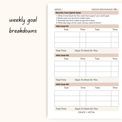 91 Day Goal Planner